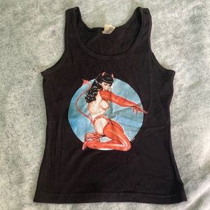 Vintage Bettie page devil tank top